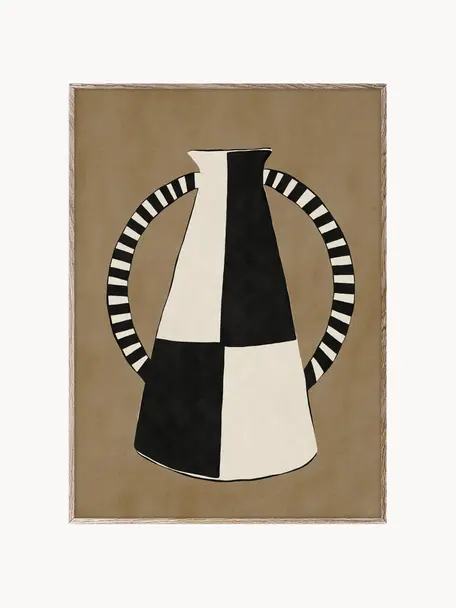 Poster The Carafe, 210 g mattes Hahnemühle-Papier, Digitaldruck mit 10 UV-beständigen Farben, Terrakotta, Schwarz, Off White, B 30 x H 40 cm