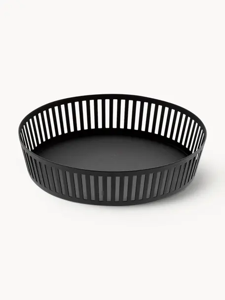 Cesta de almacenamiento Tower, Acero recubierto, Negro, Ø 25 x Al 5 cm