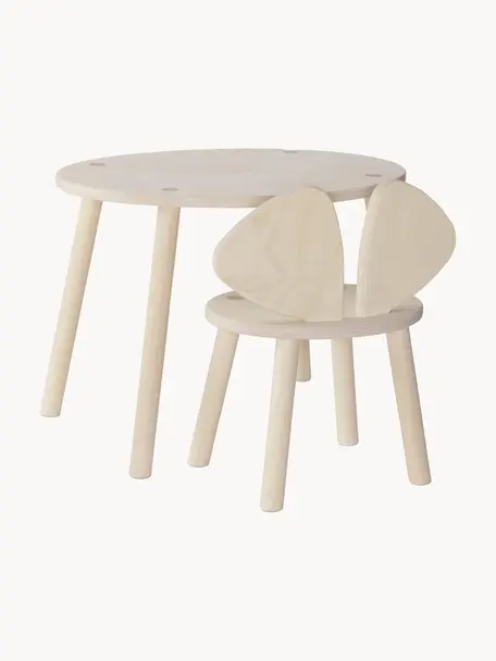 Kindertafel Mouse met kinderstoel, set van 2, Berkenhout

Dit product is gemaakt van duurzaam geproduceerd, FSC®-gecertificeerd hout., Berkenhout, Set met verschillende formaten