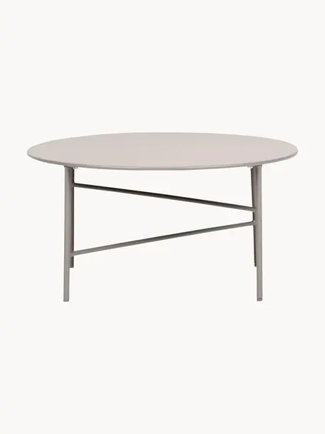 Mesa de centro para exterior de metal Vitus, Metal recubierto, Beige claro, Ø 70 x Al 35 cm