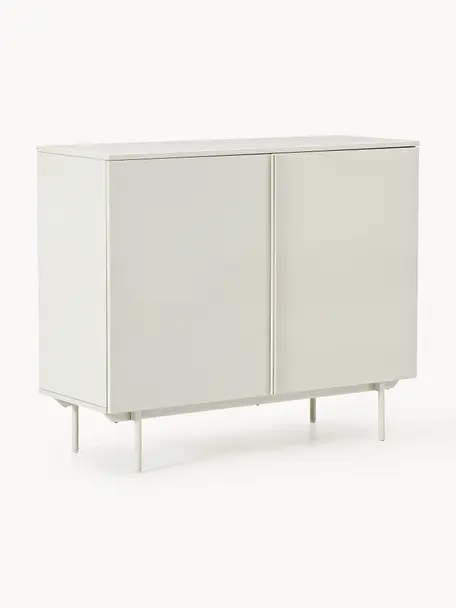 Chiffonnier de madera Elona, Estructura: tablero de fibras de dens, Beige claro, An 100 x Al 120 cm