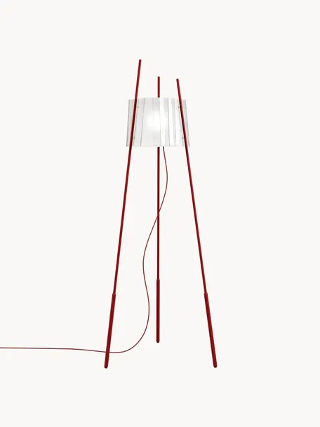 Dimmbare Stehlampe Tyla, mundgeblasen, Lampenschirm: Glas, mundgeblasen, Rot, H 165 cm