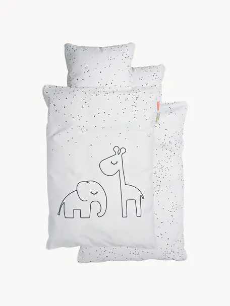 Detská posteľná bielizeň Dreamy Dots, 100 % bavlna, Oeko-Tex certifikát, Biela, 100 x 140 cm + 1 vankúš 40 x 60 cm
