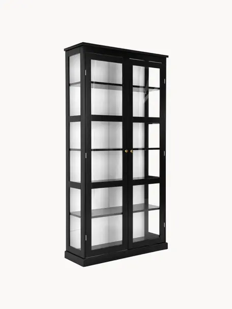 Vitrina Wilma, Estructura: tablero de fibras de dens, Negro, An 98 x Al 193 cm