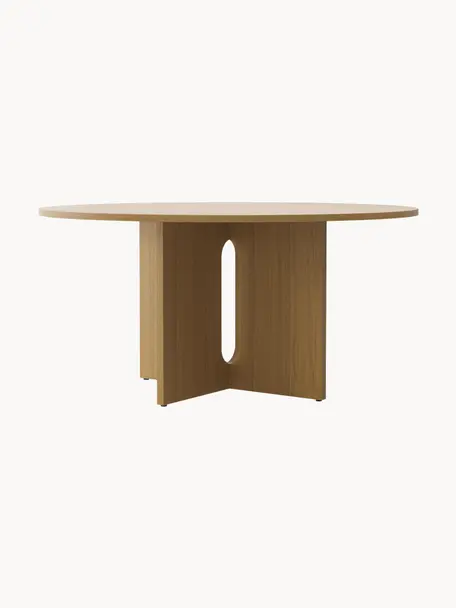 Table ronde en placage de chêne Androgyne, tailles variées, MDF avec placage en bois de chêne, Bois clair, Ø 120 cm