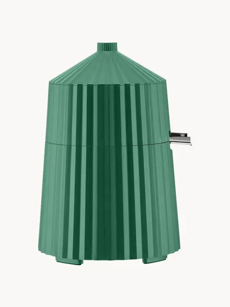 Exprimidor electrico con relieves Plissé, Resina termoplástica, Verde oscuro, Ø 19 x Al 28 cm