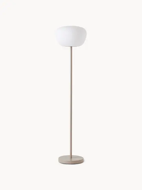 Mobile Outdoor Stehlampe Tara, dimmbar, Lampenschirm: Acrylglas, Weiss, Hellbeige, H 151 cm