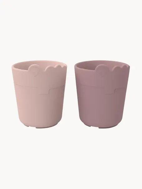 Set de tazas Kiddish, 2 uds., Plástico, Tonos rosa, Ø 7 x Al 8 cm, 100 ml