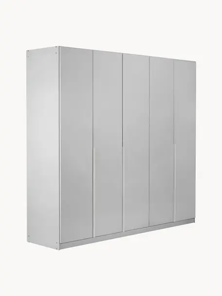 Drehtürenschrank Mia, 5-türig, Holzwerkstoff aus heimischen Hölzern aus nachhaltiger Forstwirtschaft, beschichtet, Grau, B 226 x H 210 cm