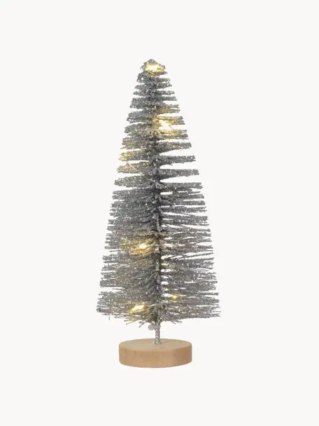 Batteriebetriebener LED-Weihnachtsbaum Lights mit Timerfunktion, Silberfarben, Ø 8 x H 20 cm