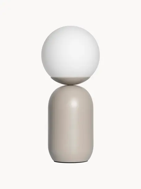 Petite lampe à poser Notti, Grège, blanc, Ø 15 x haut. 35 cm