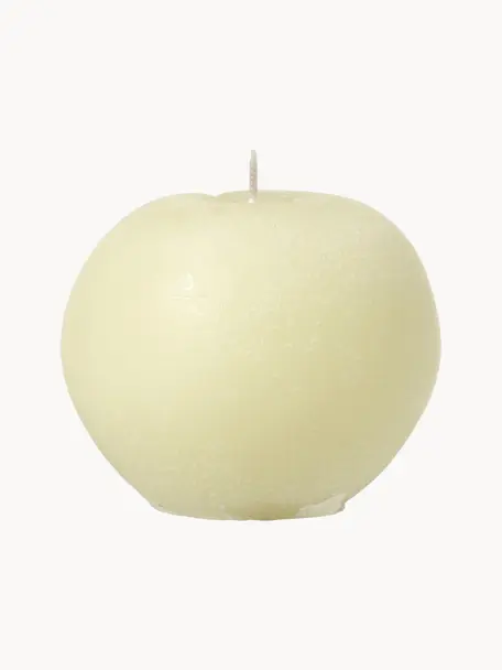 Handgemaakte kaars Fruit in appel vorm, Paraffine, Lichtgeel, Ø 10 x H 8 cm