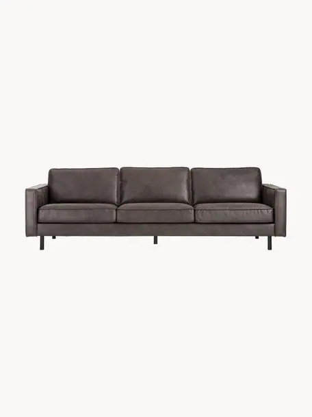 Sofa Hunter (3-Sitzer) aus recyceltem Leder, Bezug: Recyceltes Leder (70% Led, Gestell: Massives Kiefernholz, hoc, Füße: Metall, pulverbeschichtet, Leder Anthrazit, B 264 x T 90 cm