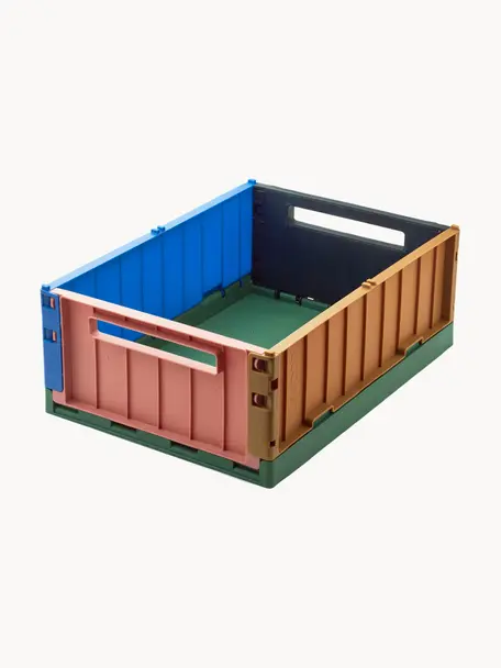 Skládací box Weston, 60 % recyklovaný polypropylen, 40 % polypropylen, Královská modrá, světle hnědá, zelená, růžová, Š 50 cm, V 20 cm