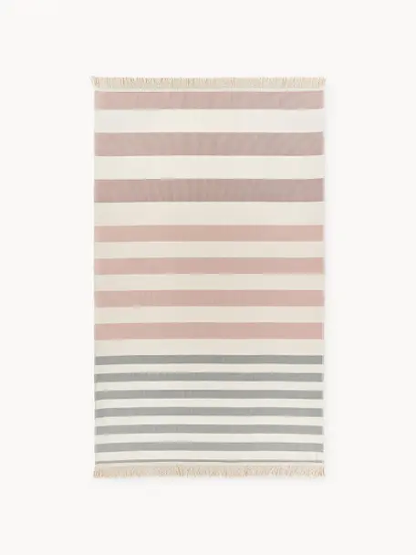 Set de toallas texturizadas Yara, 3 uds., Tonos rosas, gris, beige, An 100 x L 180 cm