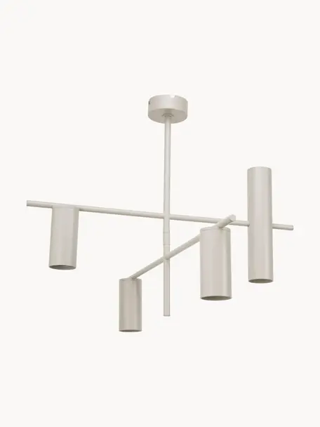Plafondlamp Cassandra, Lampenkap: vernikkeld metaal, Mat beige, B 70 x H 49 cm
