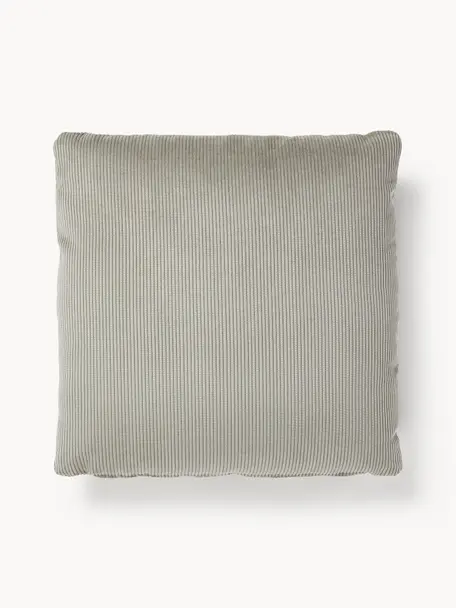 Coussin de canapé en velours côtelé Melva, Velours côtelé gris, larg. 50 x long. 50 cm