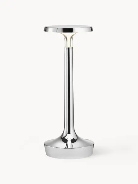 Lampada da tavolo piccola a LED con luce regolabile Bonjour, Plastica, Argentato, Ø 11 x Alt. 27 cm