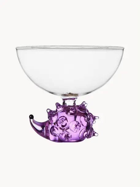 Ručně vyrobená koktejlová sklenice Animal Farm, Borosilikátové sklo, Transparentní, fialová, Ø 11 cm, V 10 cm, 280 ml