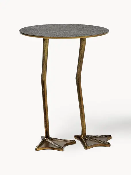 Stolik pomocniczy z metalu Duck, Odcienie mosiądzu, Ø 35 x W 45 cm