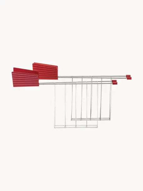 Broodroostertangen Plissé, 2 stuks, Thermoplastische hars, staal, Rood, B 32 x D 4 cm