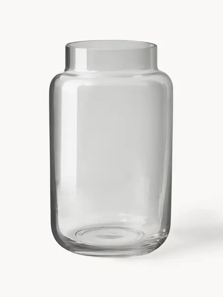 Grote glazen vaas Lasse van glas, Glas, Grijs, Ø 13 x H 22 cm