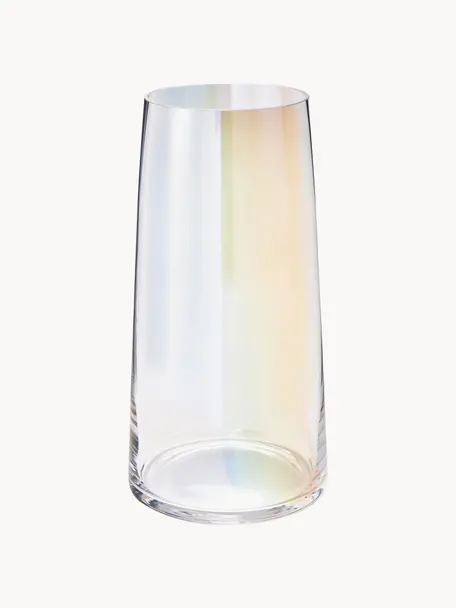 Grote mondgeblazen glazen vaas Myla, iriserend, Glas, Transparant, iriserend, Ø 18 x H 40 cm