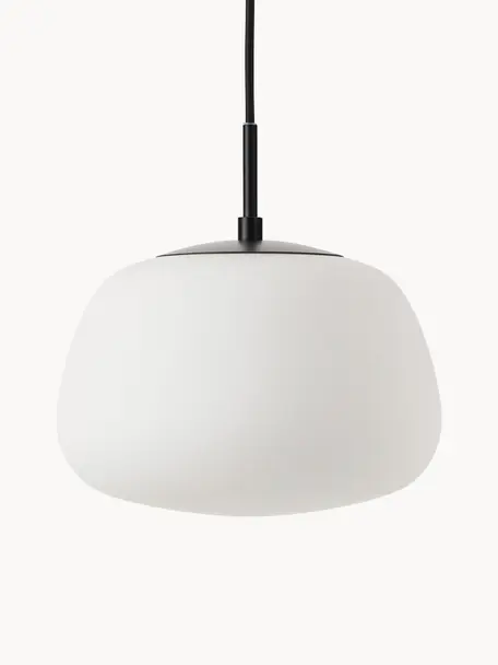 Lámpara de techo Burke, Pantalla: vidrio, Anclaje: metal recubierto, Cable: plástico, Blanco, Ø 25 x Al 17 cm
