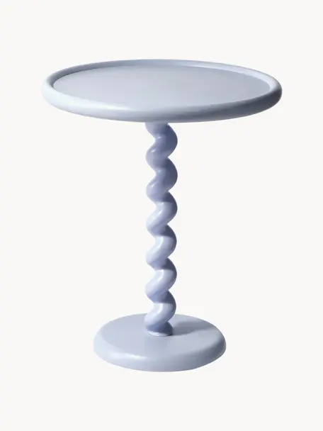 Stolik pomocniczy Twister, Aluminium malowane proszkowo, Lawendowy, Ø 46 x W 56 cm
