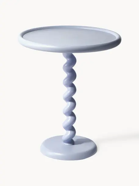 Okrúhly odkladací stolík Twister, Hliník ošetrený práškovým náterom, Levanduľová, Ø 46 x V 56 cm