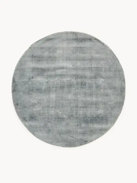 Okrúhly ručne tkaný koberec z viskózy Jane, Svetlomodrá, Ø 150 cm (veľkosť M)