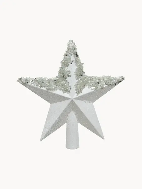 Bruchsichere Weihnachtsbaumspitze Abella H 20 cm, Kunststoff, Silberfarben, Weiß, B 19 x H 20 cm
