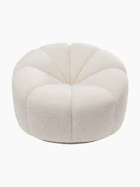 Buklé koktailové kreslo Peppo Lounge, Buklé biela, Ø 97 x V 70 cm