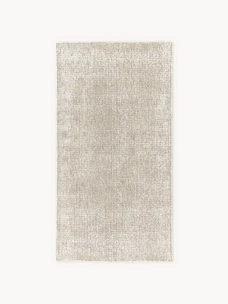 Ručne tkaný koberec s krátkym vlasom Mansa, 56 % vlna, RWS certifikát, 44 % viskóza, Béžová, krémovobiela, Š 80 x D 150 cm (veľkosť XS)