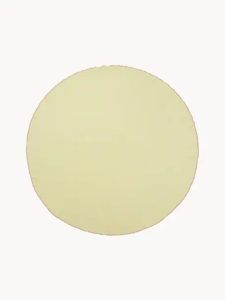 Nappe ronde Wilhelmina, 100 % coton, Jaune, 6-8 personnes (Ø 200 cm)