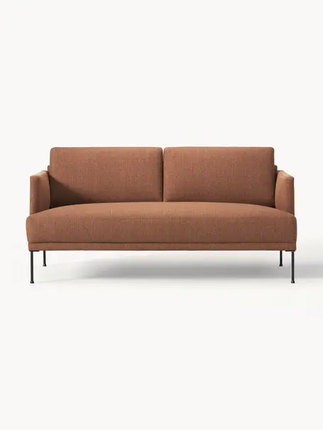 Sofa Fluente (2-Sitzer), Bezug: 100% Polyester Der strapa, Gestell: Massives Kiefernholz, Füße: Metall, pulverbeschichtet, Webstoff Nougat, B 166 x T 85 cm