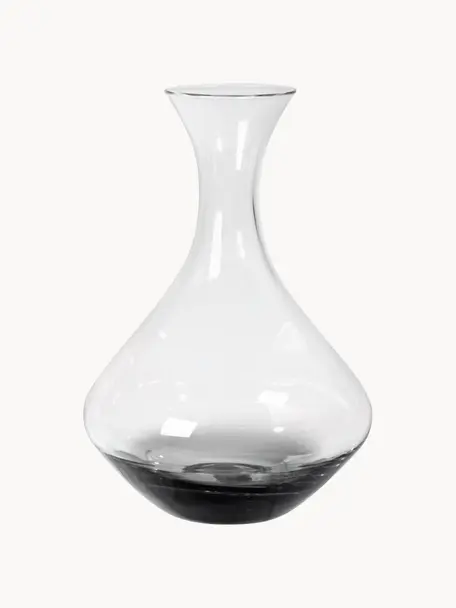Jarra de vidrio sopaldo artesanalmente Smoke, 1,6 L, Vidrio soplado artesanalmente, Transparente gris oscuro, 1,6 L
