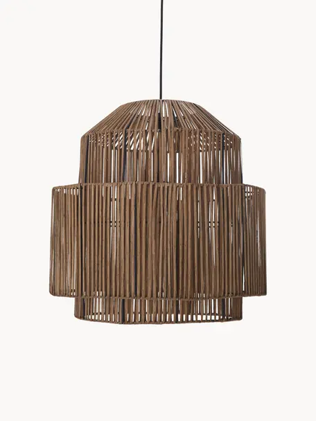 Hanglamp Emelee van rotan, Lampenkap: rotan, Bruin, Ø 50 x H 50 cm