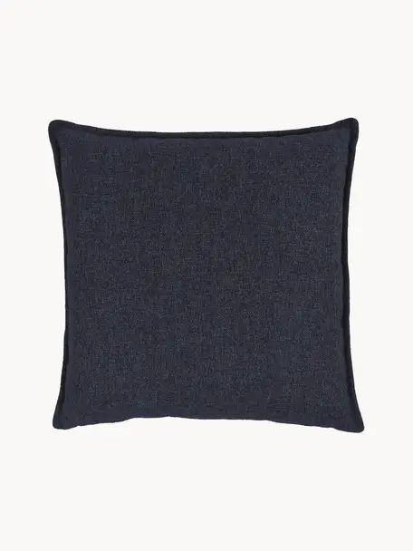 Poduszka Lennon, Tapicerka: 100% poliester, Ciemny niebieski, S 60 x D 60 cm
