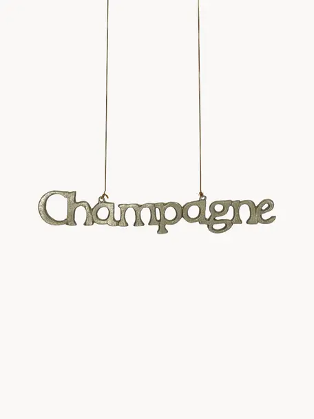 Ozdoba na vánoční stromeček Champagne, Potažený kov, Zlatá, Š 27 cm, V 5 cm
