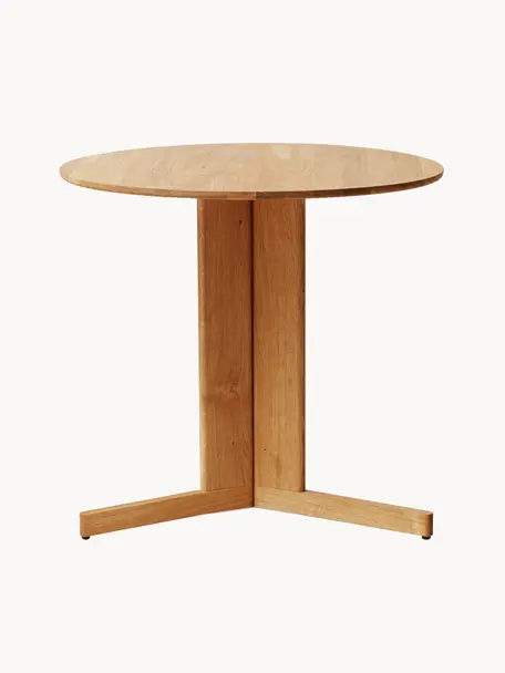 Tavolo rotondo in legno di quercia Trefoil Ø 75 cm, Legno di quercia, Legno di quercia, Ø 75 cm