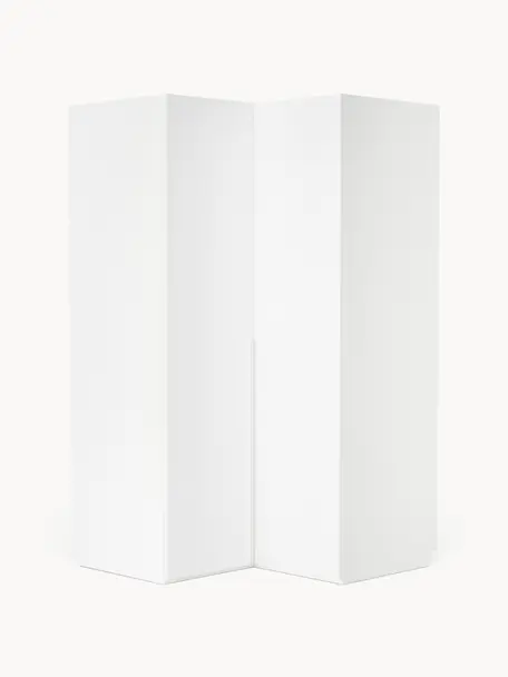 Armario esquinero modular Leon, 2 puertas (115 cm), Estructura: tablero aglomerado revest, Blanco, Esquinero (An 115 x Al 200 cm)