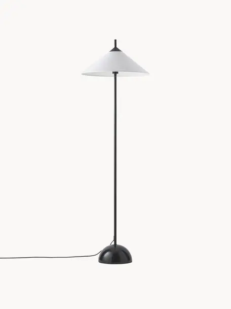 Stojací lampa s mramorovou podstavou Vica, Bílá, černá, mramorovaná, V 160 cm