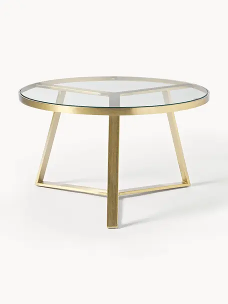 Okrúhly konferenčný stolík Fortunata, Priehľadná, odtiene zlatej, Ø 100 x V 40 cm