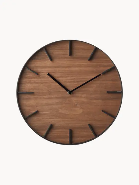 Orologio da parete Rin, Quadrante: legno, Nero, legno scuro, Ø 27 cm