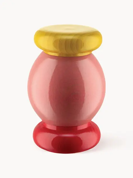 Mlýnek na koření Twergi, Bukové dřevo, keramický mlýnek, Růžová, červená, žlutá, Ø 7 cm, V 11 cm