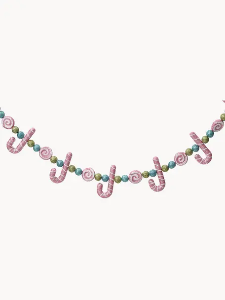 Ghirlanda Candy, lung. 126 cm, Schiuma, Rosa, verde, blu, Lung. 136 x Alt. 4 cm