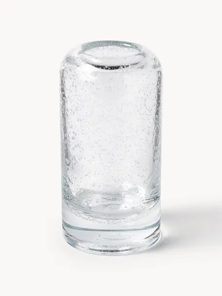 Vaso piccolo in vetro soffiato con bolle d'aria Dylla, alt. 16 cm, Vetro sodico-calcico, Trasparente, Ø 8 x Alt. 16 cm