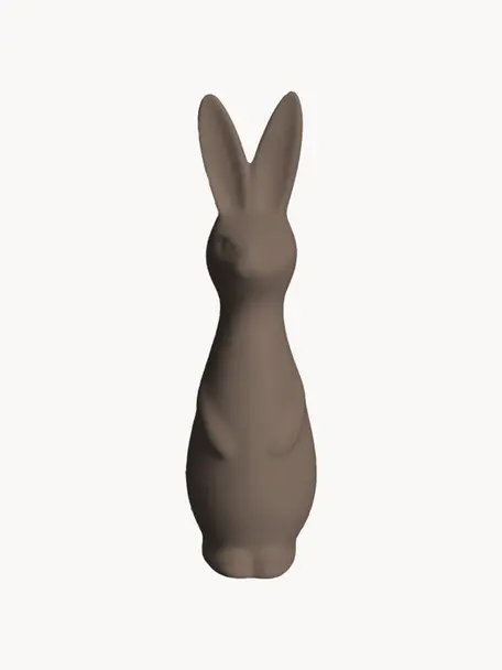 Adorno de Pascua en forma de conejo Swedish, Al 17 cm, Cerámica, Gris pardo mate, Ø 5 x Al 17 cm