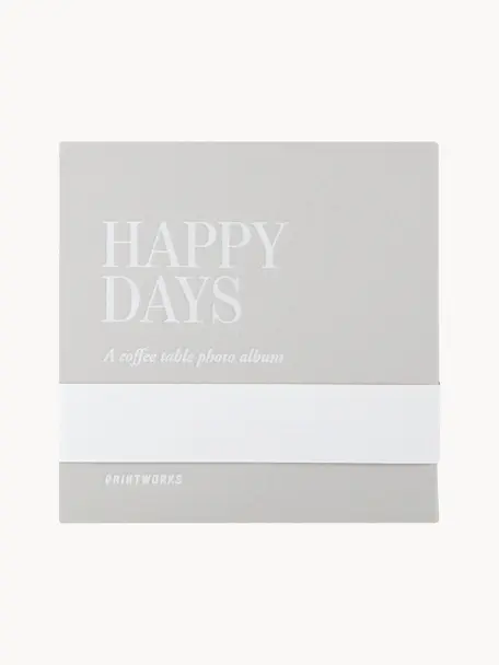 Fotoalbum Happy Days, 55 % Graupappe, 18 % Polyester, 15 % Papier, 2 % Baumwolle

Dieses Produkt wird aus nachhaltig gewonnenem, FSC®-zertifiziertem Holz gefertigt., Hellgrau, Weiß, B 25 x H 25 cm
